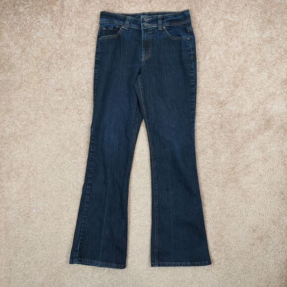 Nine West Jeans Womens Size 6 Mid-Rise Bootcut Jeans Dark Wash Back Flap Pocket - Picture 2 of 12